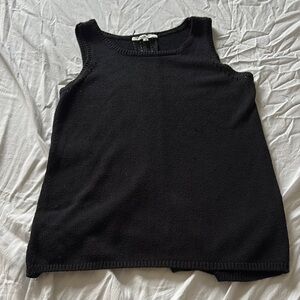 Cleo Black Sleeveless Knit Tank Top | Size M | Minimalist Layering Staple